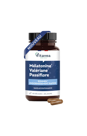 Cure endormissement rapide - Mélatonine, valériane & passiflore - 40 jours