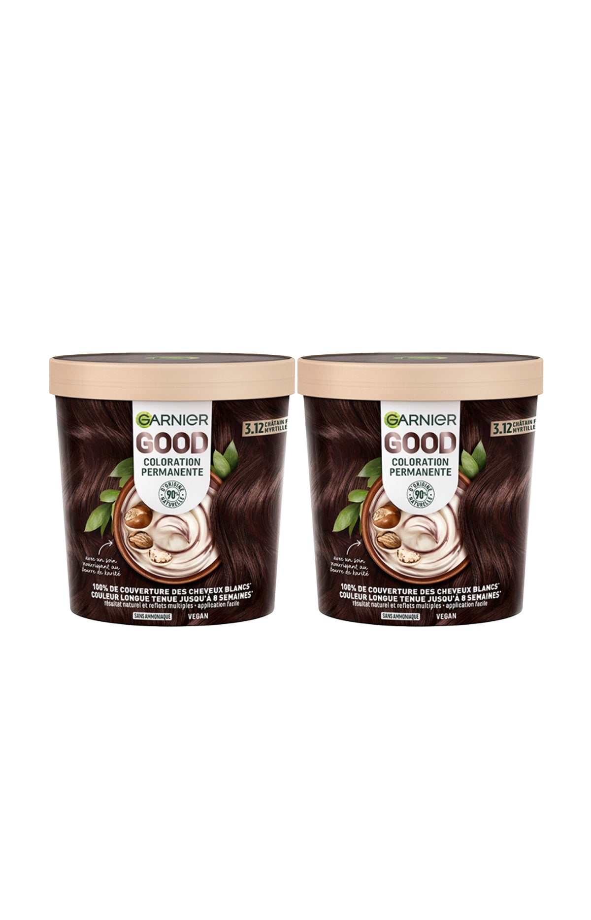 Coloration permanente 3.12 Chatain foncé Myrtille - Sans ammoniaque x 2