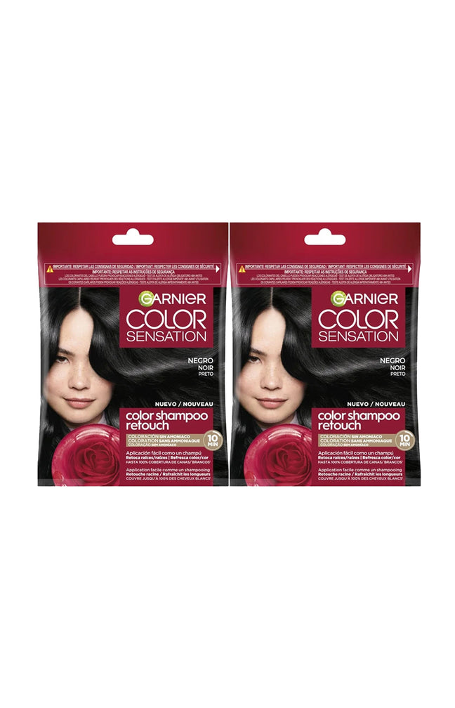 Coloration permanente 1.0 Noir - Shampoing Retouche x 2