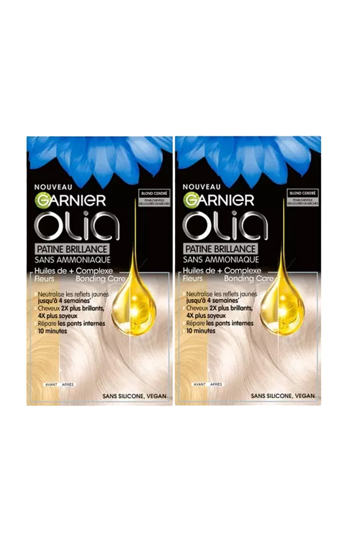 2 colorations 10.01 Blond Cendré - Patine Brillance