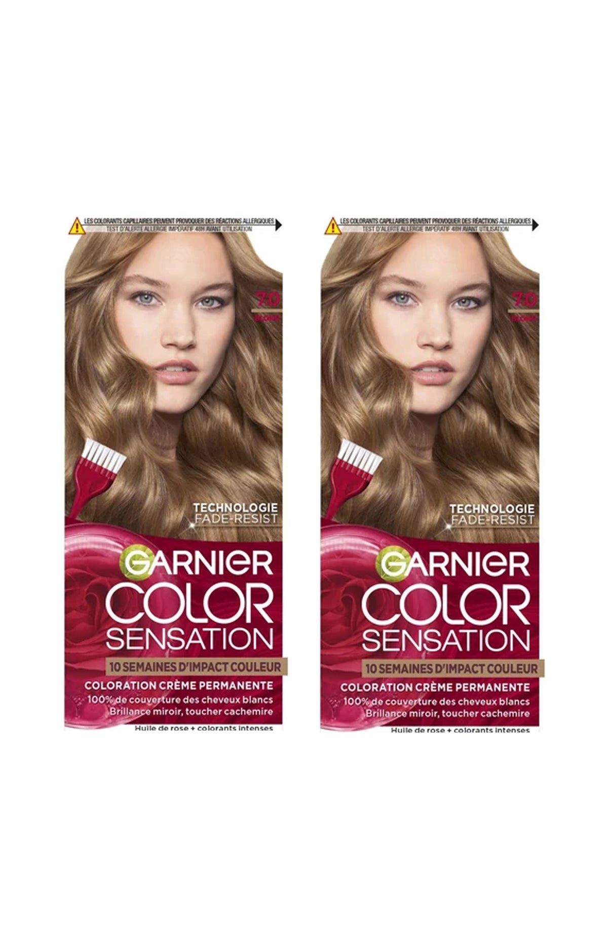 2 colorations permanentes - 7.0 blond longue durée - Color Sensation