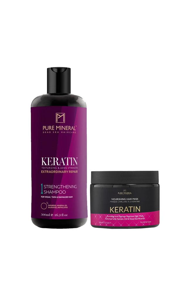 Shampoing & masque à la kératine - Cheveux fins et fragilisés