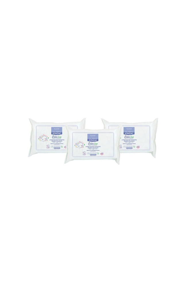 Lingettes nettoyantes bio dermo-douceur - Visage & corps - Bébé - 3 x 40 unités
