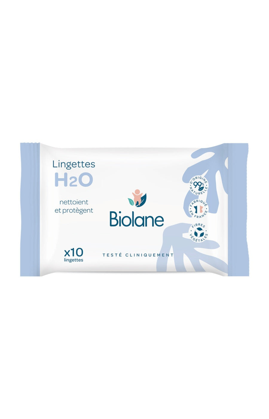 Lingettes épaisses H2O - Peaux sensibles - Bébé - 6 x 10 unités