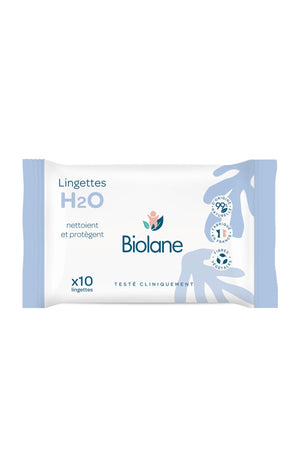 Lingettes épaisses H2O - Peaux sensibles - Bébé - 6 x 10 unités