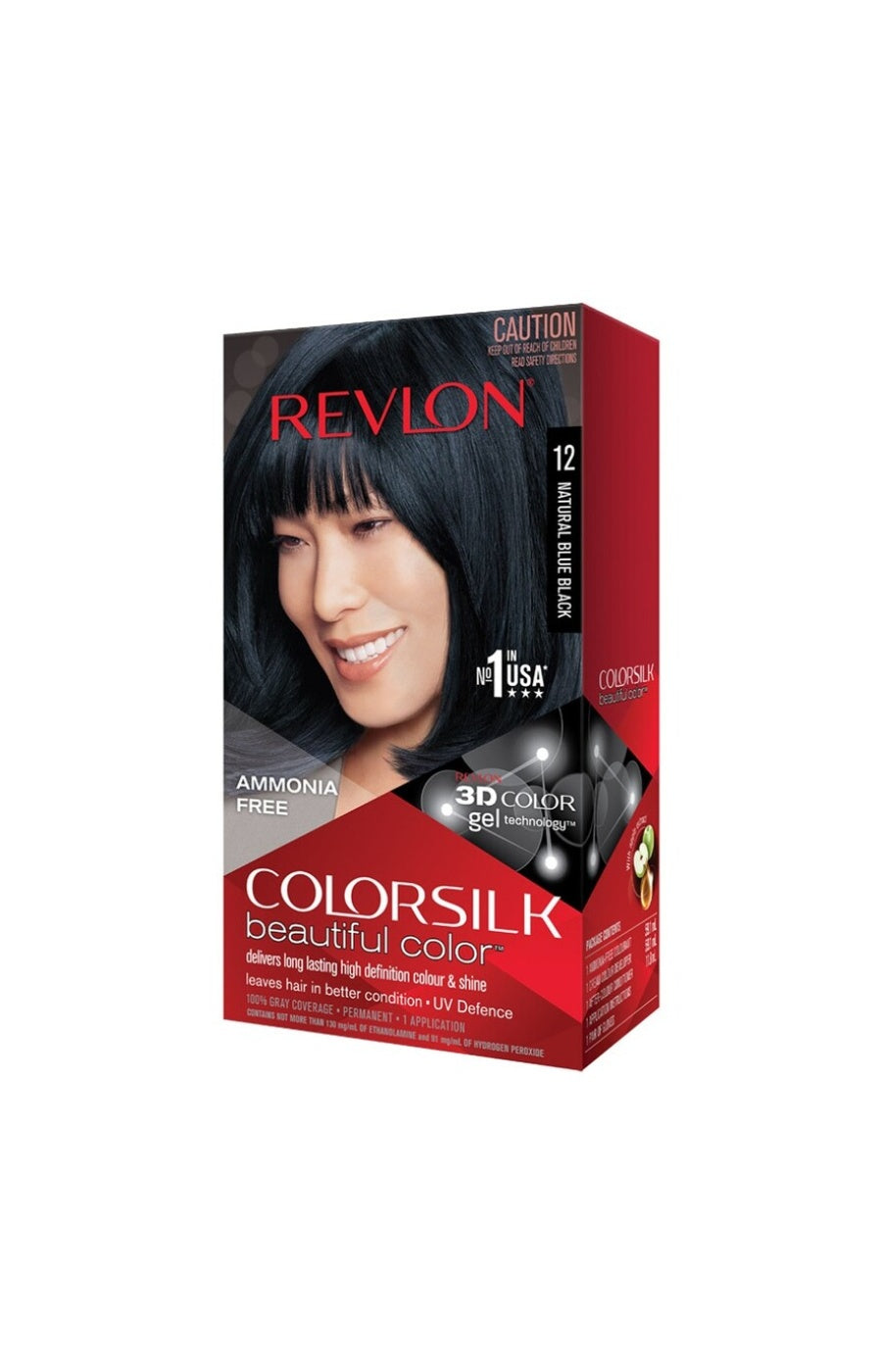 2 colorations permanentes - Colorsilk - 12 Noir Bleuté Naturel