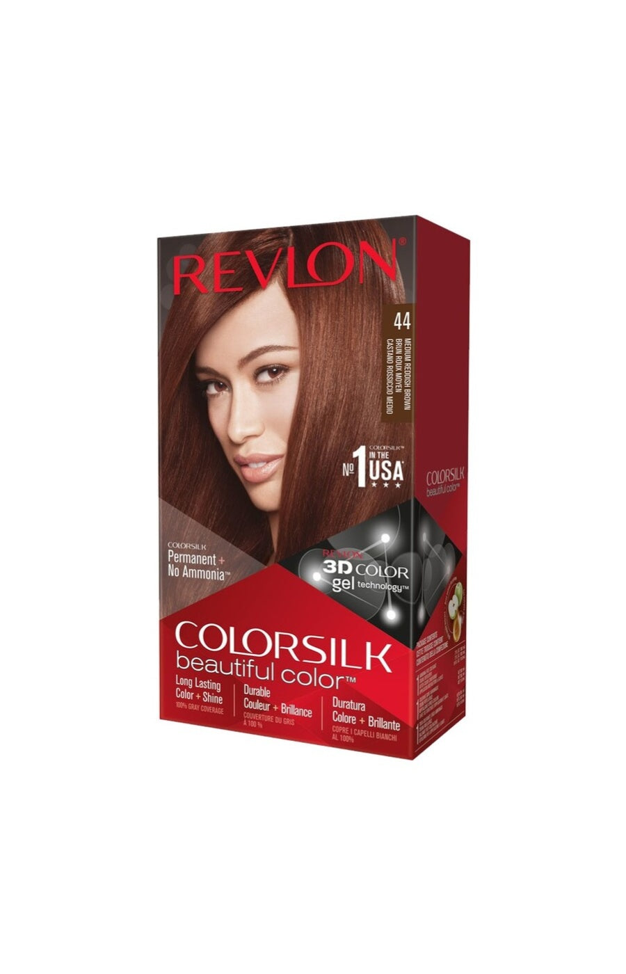 2 colorations permanentes - Colorsilk - 44 Brun Roux Moyen