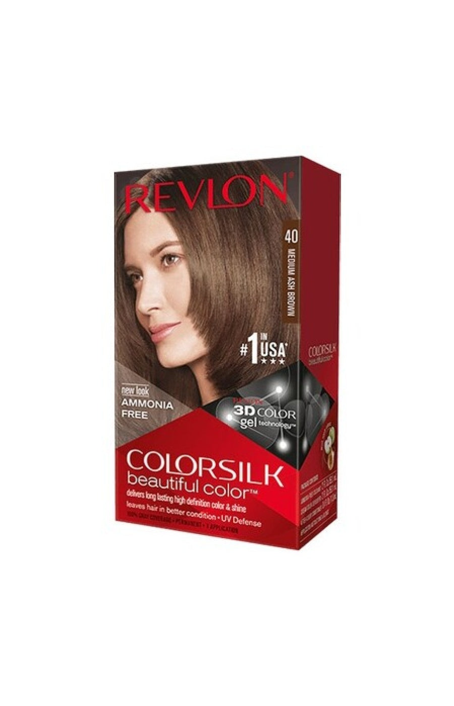 2 colorations permanentes - Colorsilk - 40 Châtain Cendré Moyen