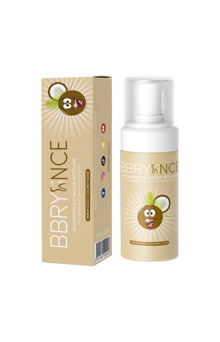 Dentifrice mousse blancheur - Coco - 50 ml