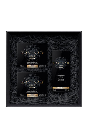 Coffret anti-âge complet - Caviar & acide hyaluronique - Jour & nuit - 3 soins