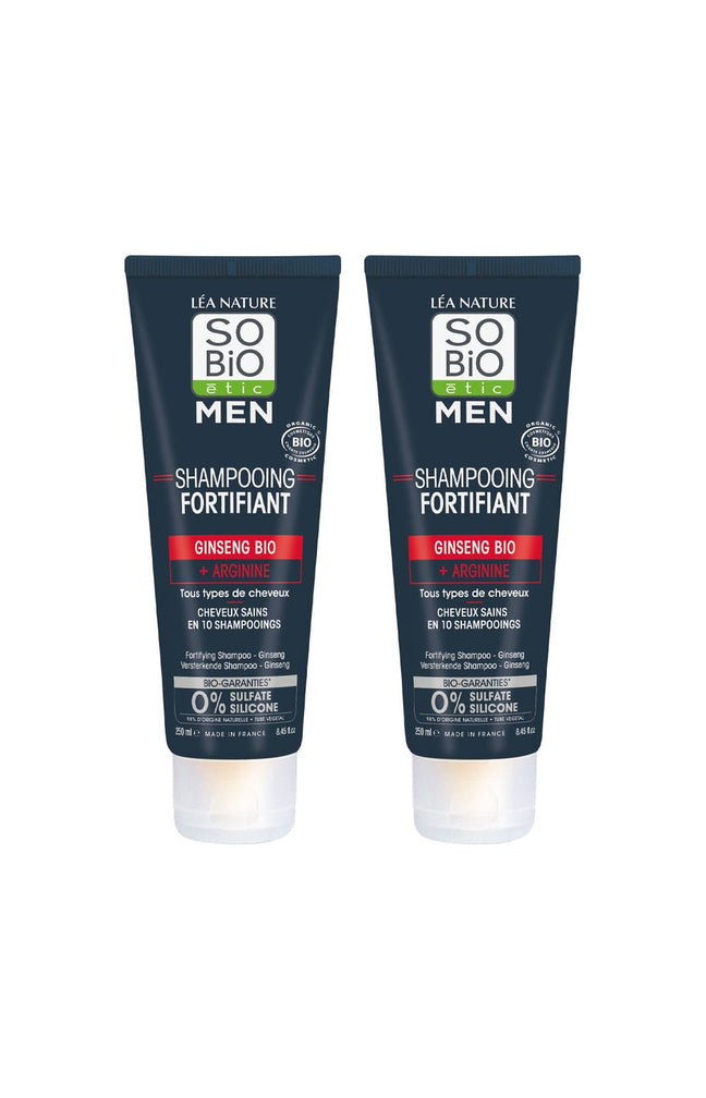 Shampoings fortifiants bio - Ginseng - Homme - 2 x 250 ml