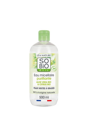 Eaux micellaires purifiantes bio - Aloe vera - Peaux mixtes à grasses - 2 x 500