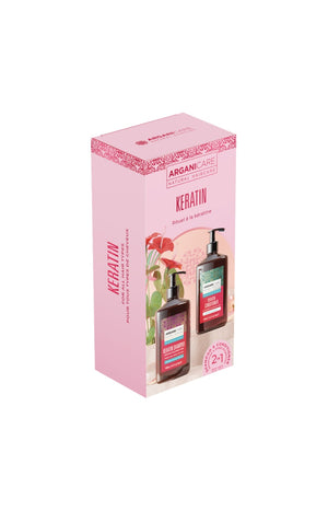 Coffret shampoing & après-shampoing réparateur & fortifiant - Kératine - 2 x 200 ml