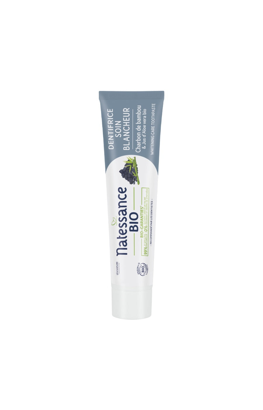 Dentifrice bio - Soin blancheur - Charbon de bambou  & aloe vera - 75 ml
