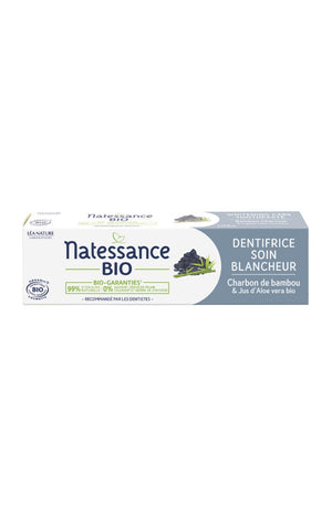 Dentifrice bio - Soin blancheur - Charbon de bambou  & aloe vera - 75 ml