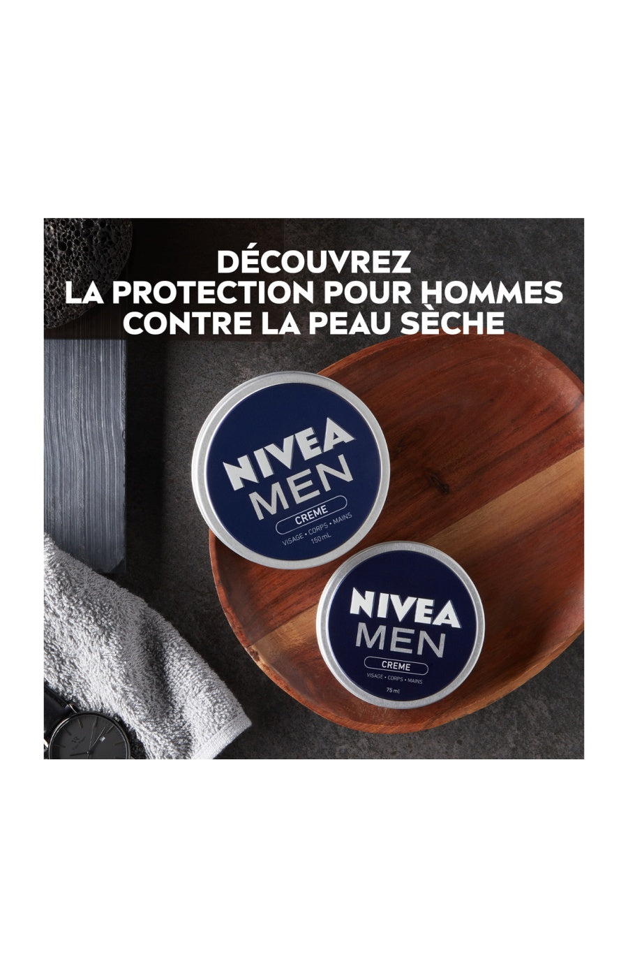2 crèmes - Visage, corps & mains - Homme - 150 ml