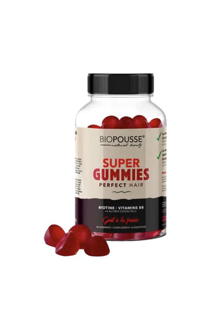Gummies croissance des cheveux - Biotine, vitamines & zinc - Fraise - 2 mois