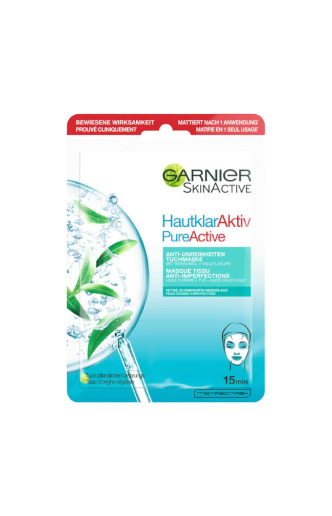 Masques en tissu - PureActive - Acide salicylique - Peaux grasses à imperfections - 3 unités