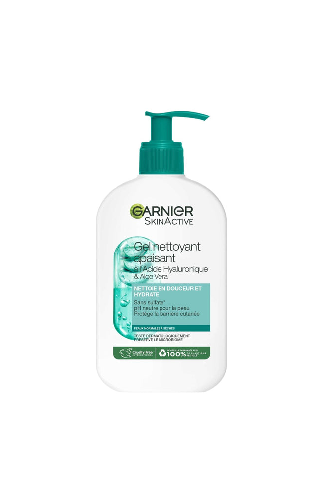 Gel nettoyant apaisant - Acide hyaluronique & aloe vera - Peaux normales à sèches - 250 ml