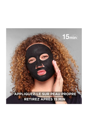 Masques tissu matifiants - Charbon - Peaux grasse - 3 unités