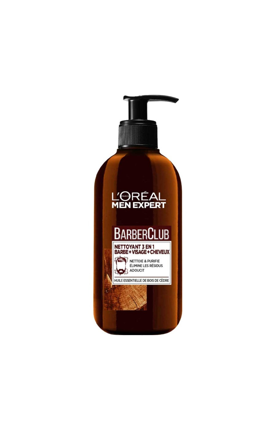 2 nettoyants 3-en-1 - Men expert Barber Club - Bois de cèdre - Homme - Visage - 200 ml