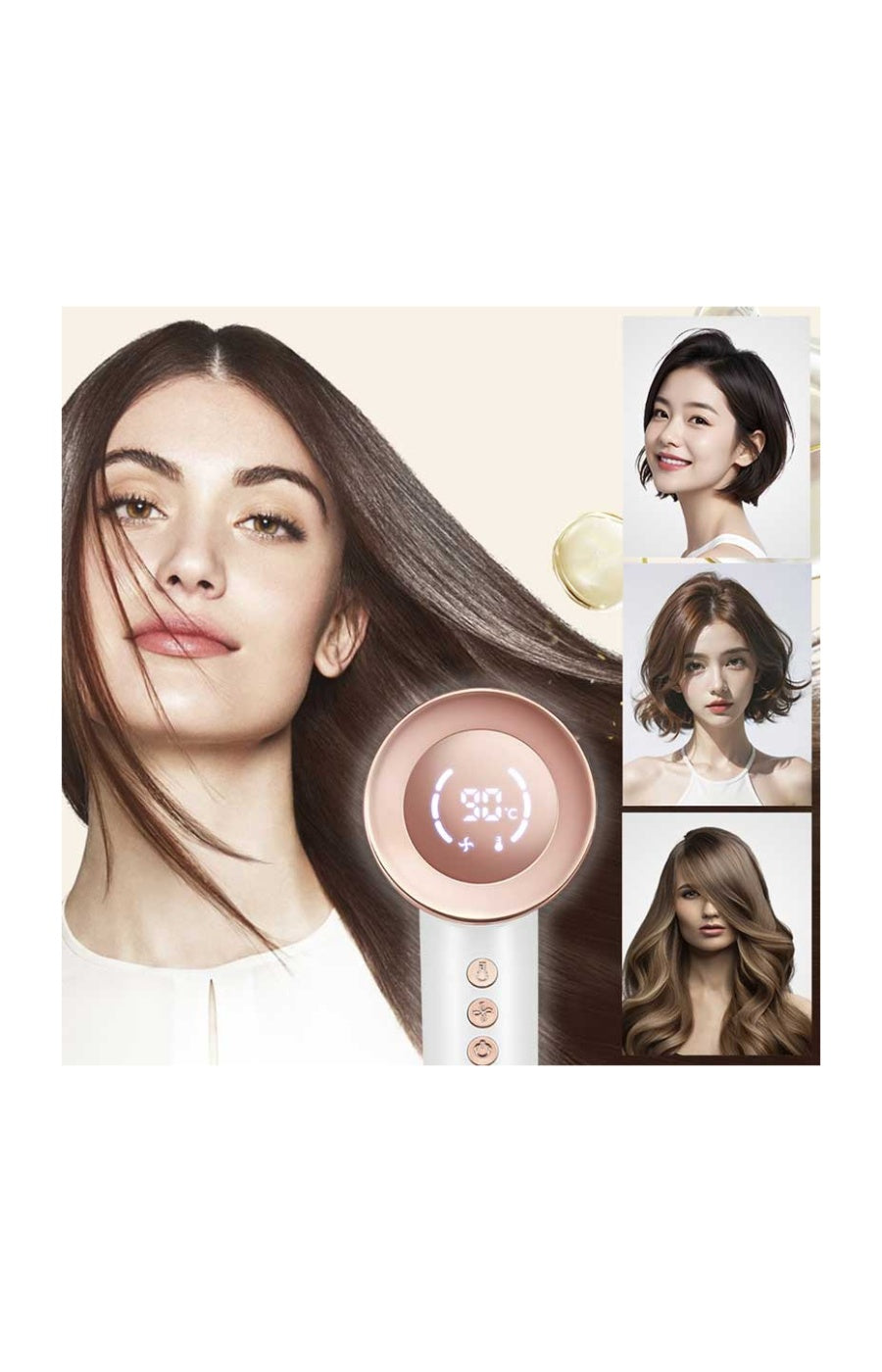 Sèche-cheveux ionisant - Gris - 1500 W
