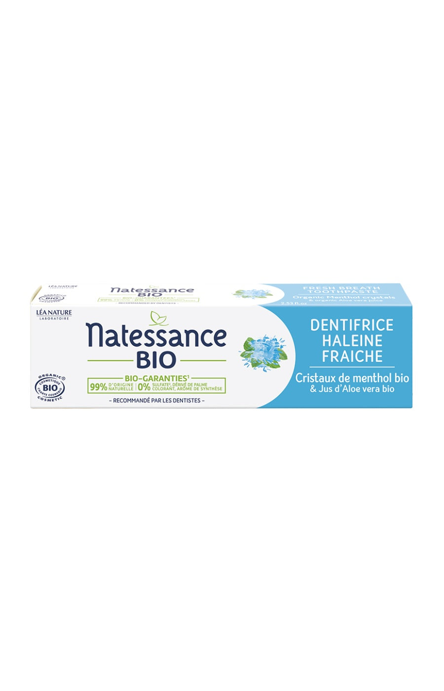 Dentifrice bio - Haleine fraîche - 75 ml
