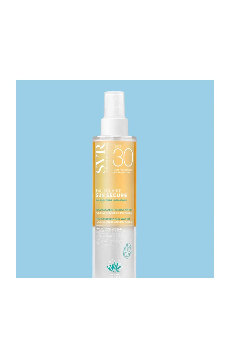 Eau solaire SPF 30 - Sun Secure - Niacinamide & vitamine E - Visage & corps - 200 ml