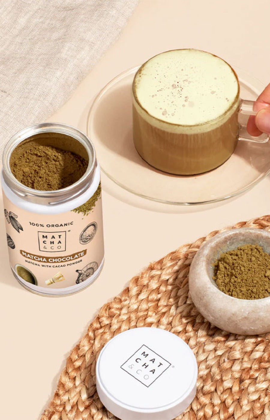 Thé matcha bio & fouet bambou - Chocolat - 2 produits