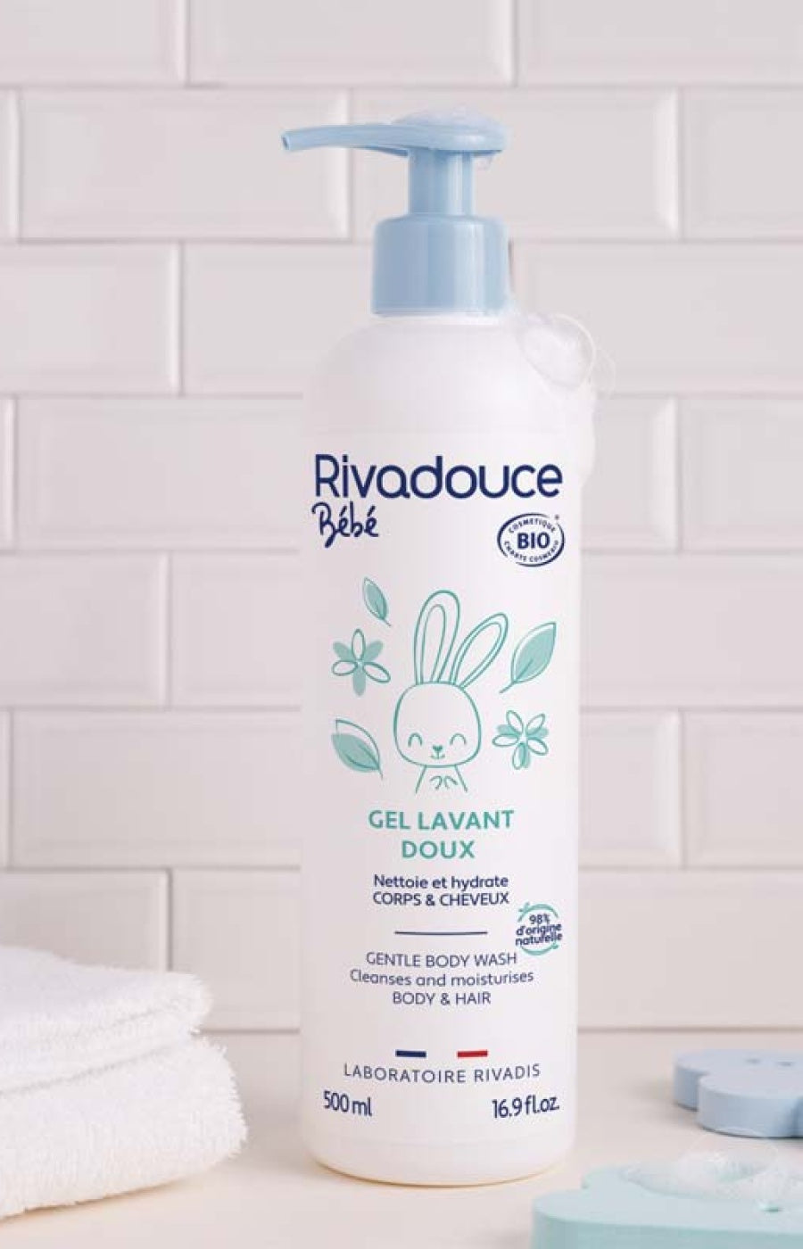 Gel lavant bio - Bébé - Corps & cheveux - 500ml