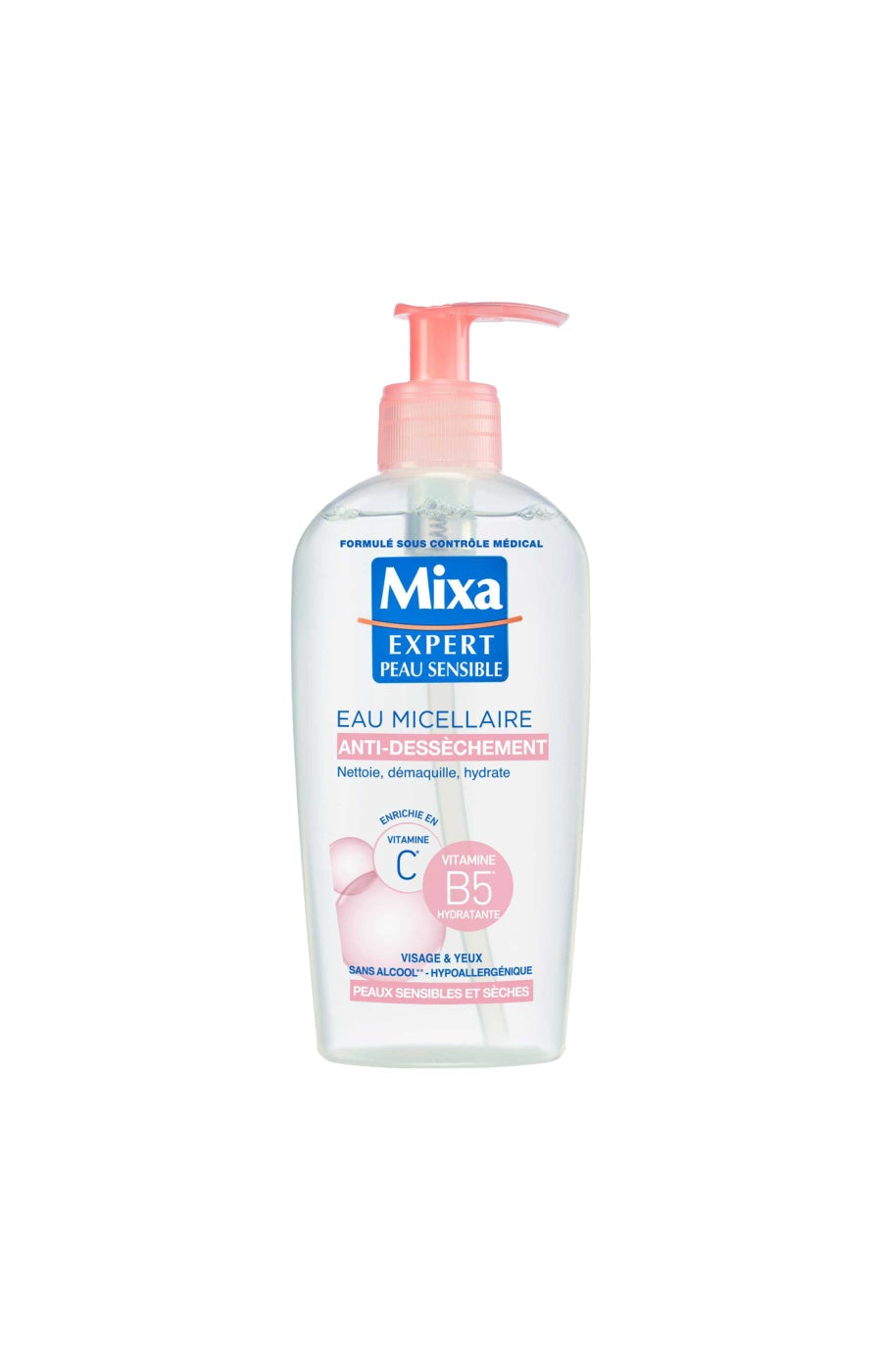 Eau micellaire anti dessèchement - Vitamine B5 & C - Peaux sensibles & sèches