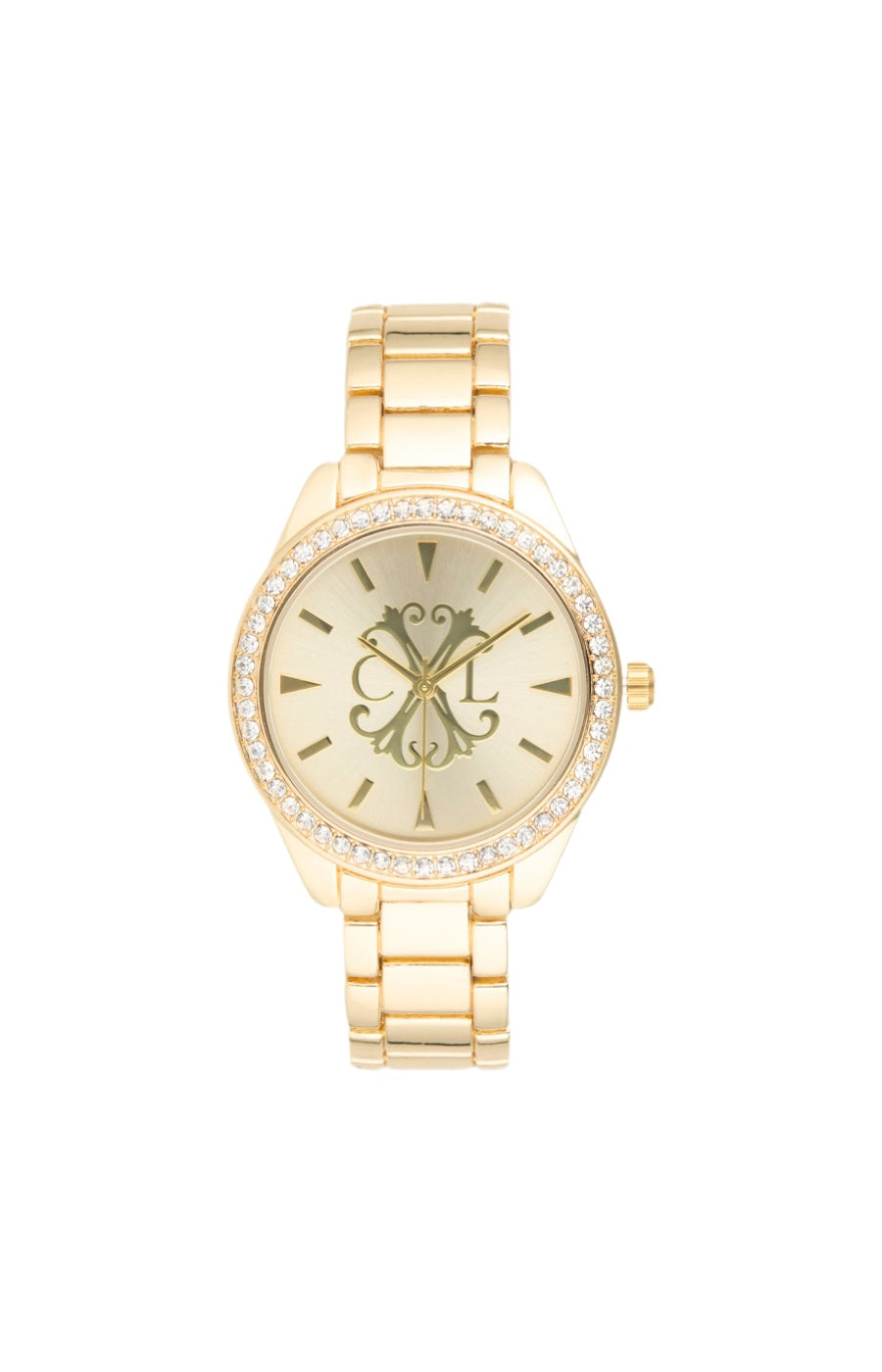 Montre à quartz en acier inoxydable doré