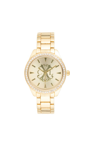 Montre à quartz en acier inoxydable doré