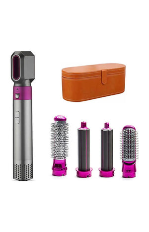 Kit sèche-cheveux 5-en-1 - Lissage, séchage & bouclage - 6 produits