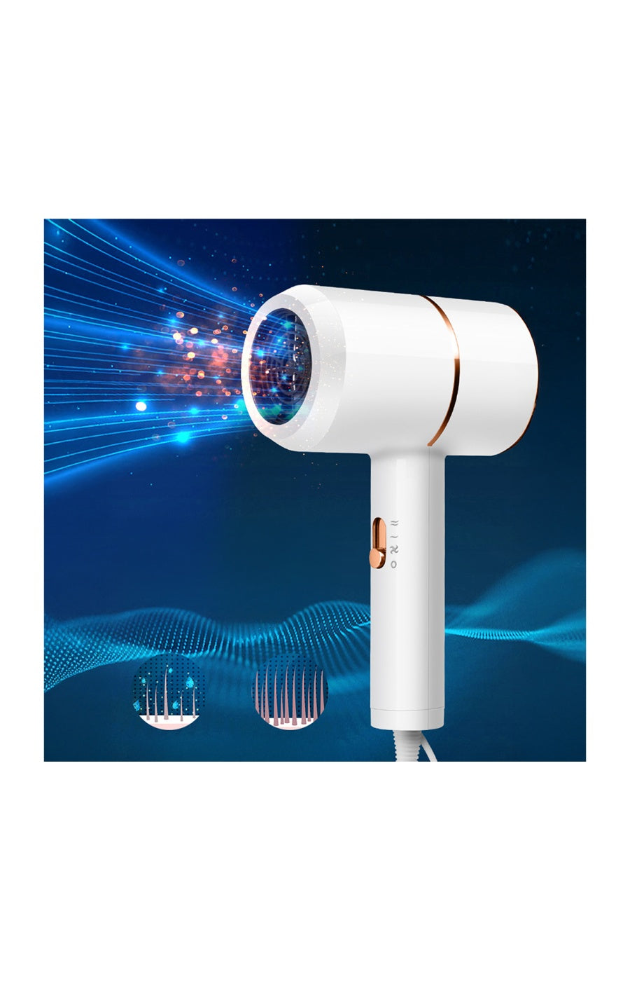 Sèche-cheveux ionique - Blanc - 800 W