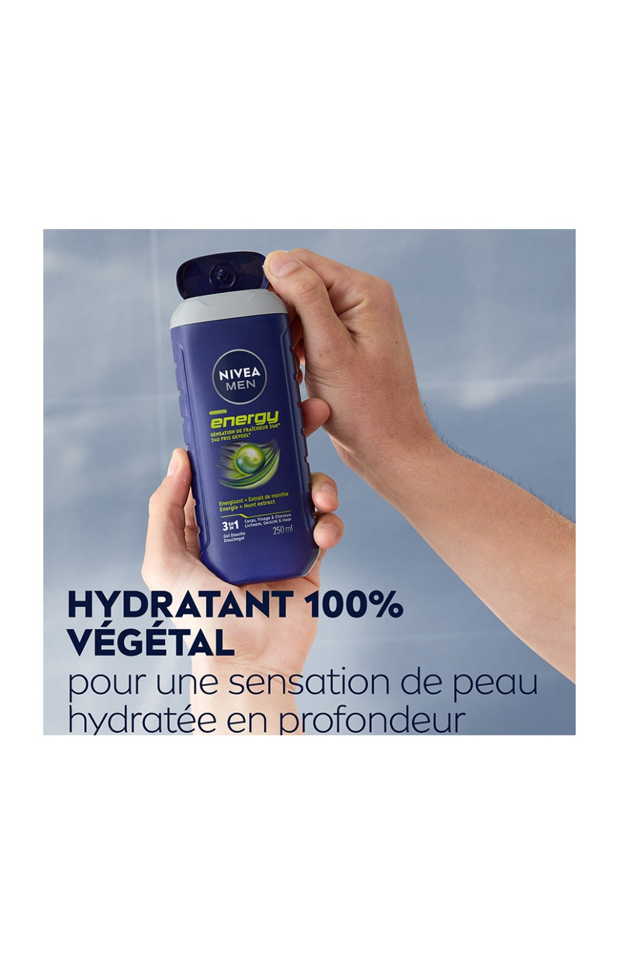 Gels douche 3-en-1 à la menthe - Visage, corps & cheveux - Homme - 3 x 250 ml