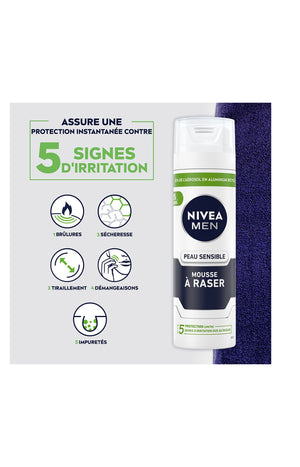2 mousses à raser - Peaux sensibles - Homme - 200 ml