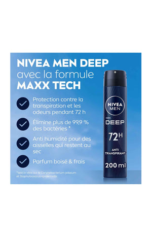 3 déodorants anti-transpirants anti-bactériens 72 h - Homme - 200 ml