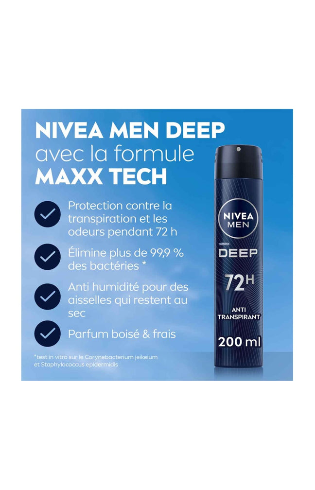 3 déodorants anti-transpirants anti-bactériens 72 h - Homme - 200 ml