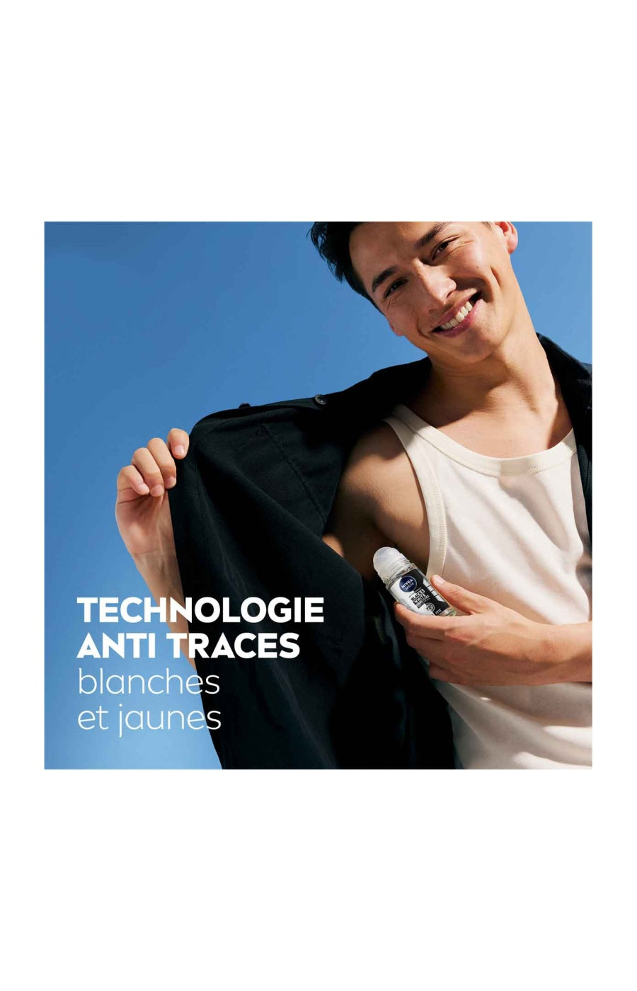 Déodorant bille anti-transpirant anti-traces blanches 72 h - Black & White - Homme - 50 ml