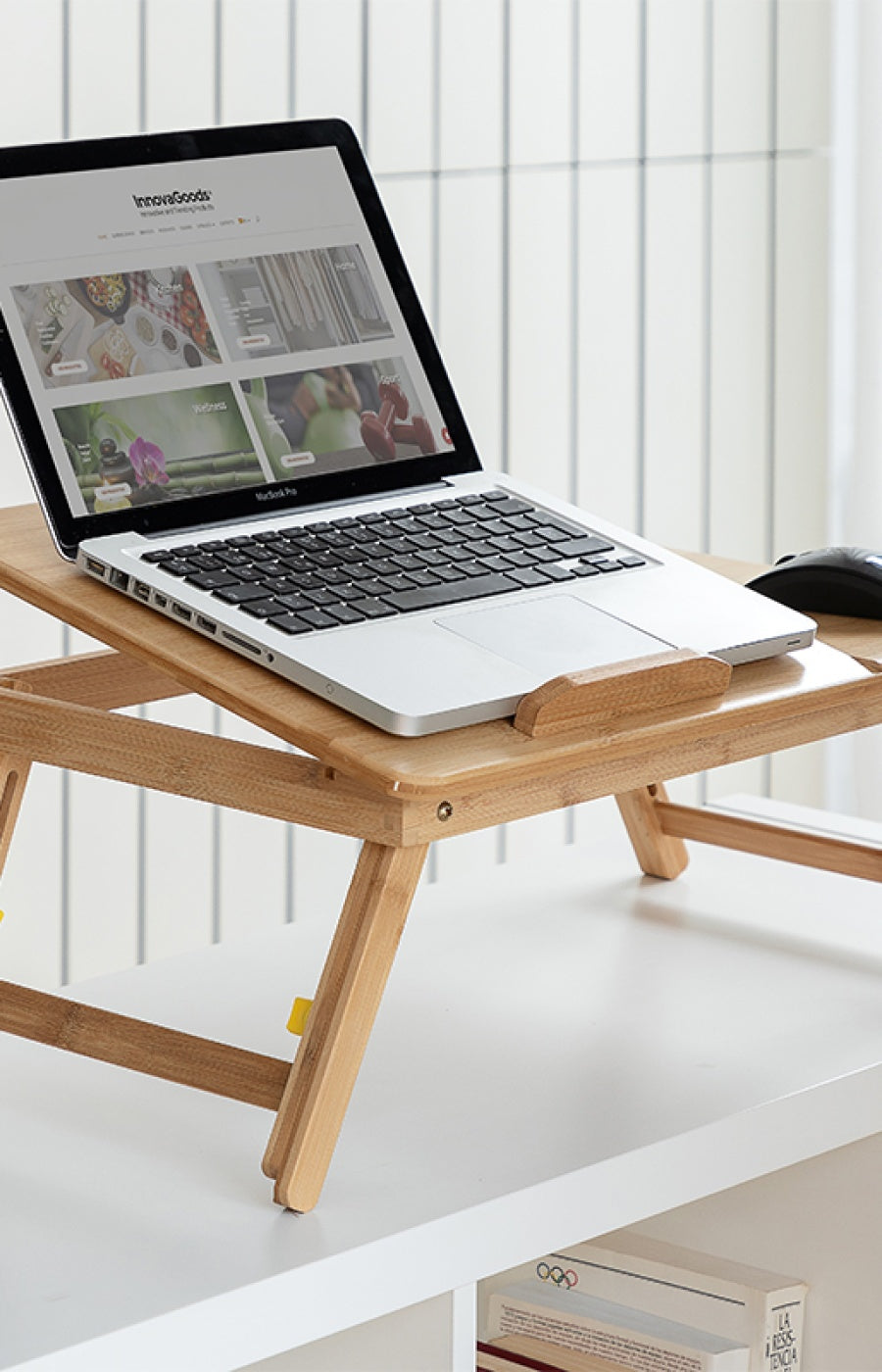 Table pliante d'appoint en bambou - Marron