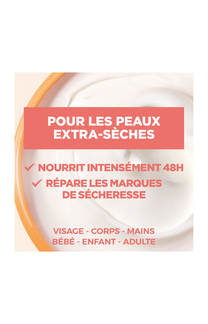 Crème hydratante réparatrice - Peaux extra sèches - Corps & visage - 400 ml