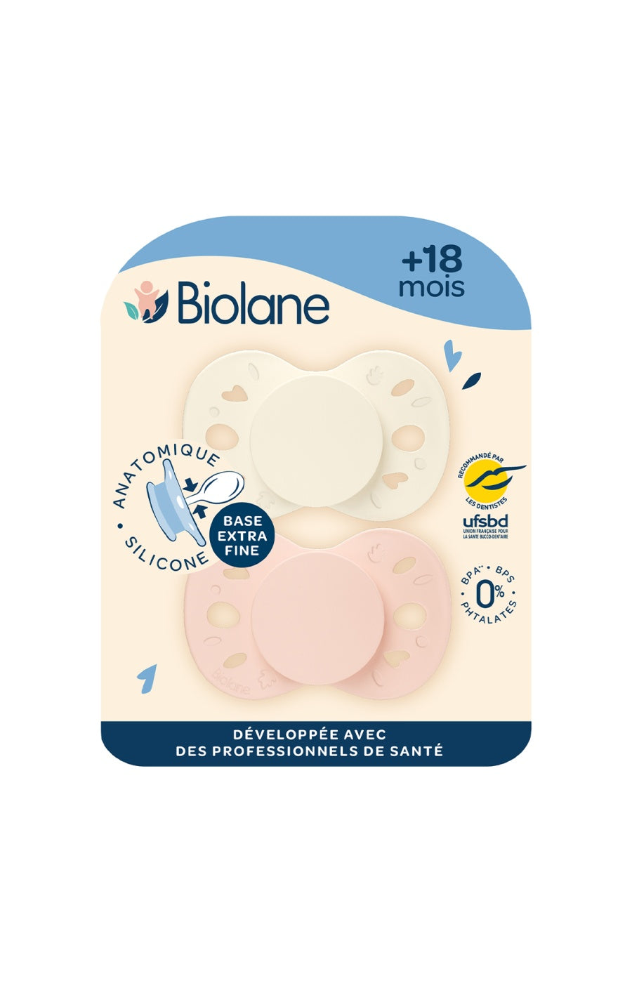 Tétines anatomiques - Essentielle - 18 mois & plus - Rose & beige