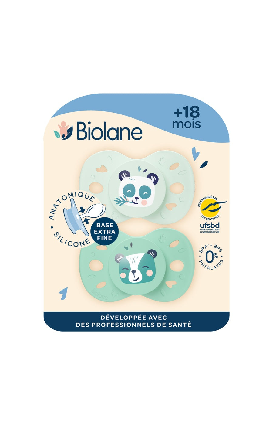 Tétines anatomiques - Animaux - 18 mois et plus - Vert clair & foncé