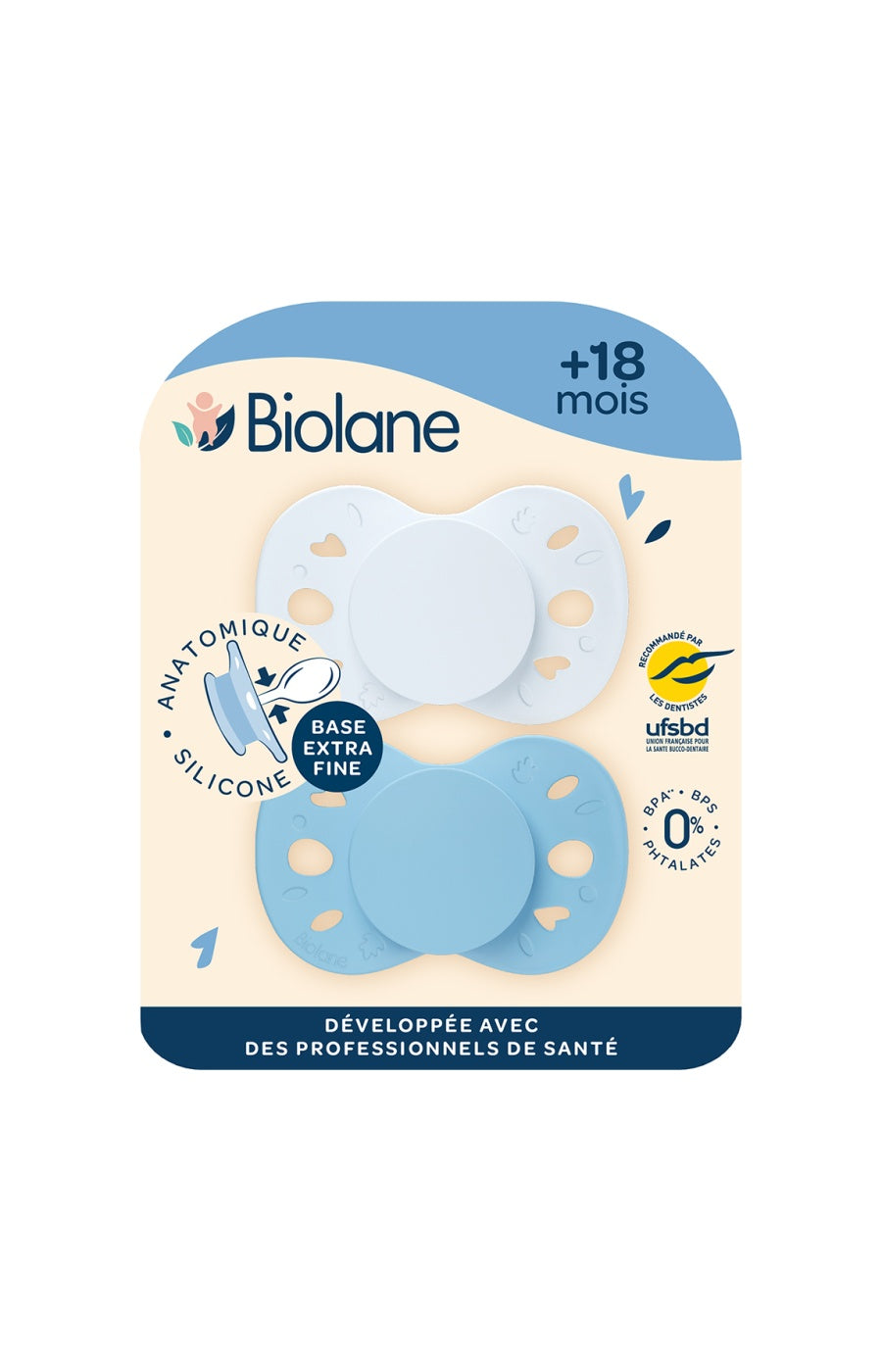 Tétines anatomiques - Essentielle - 18 mois et plus - Bleu clair & foncé