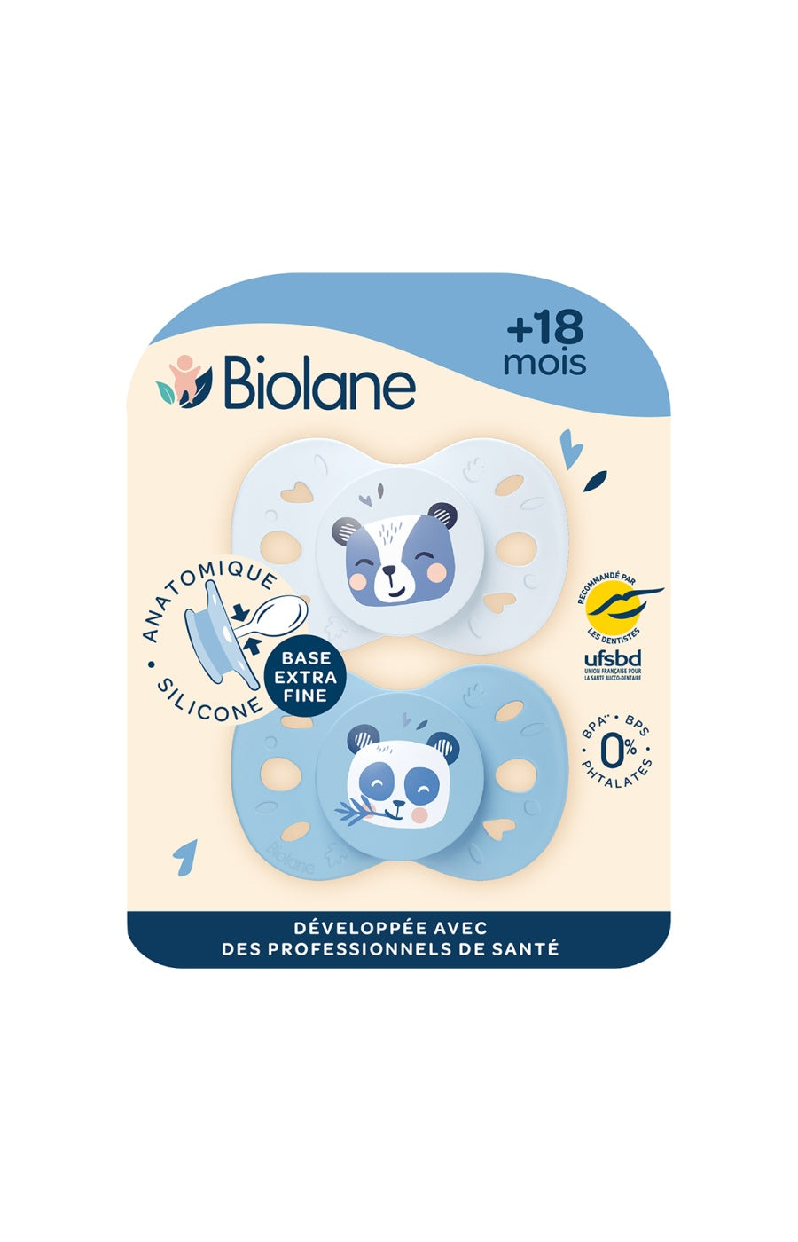 Tétines anatomiques - Animaux - 18 mois et plus - Bleu clair & foncé