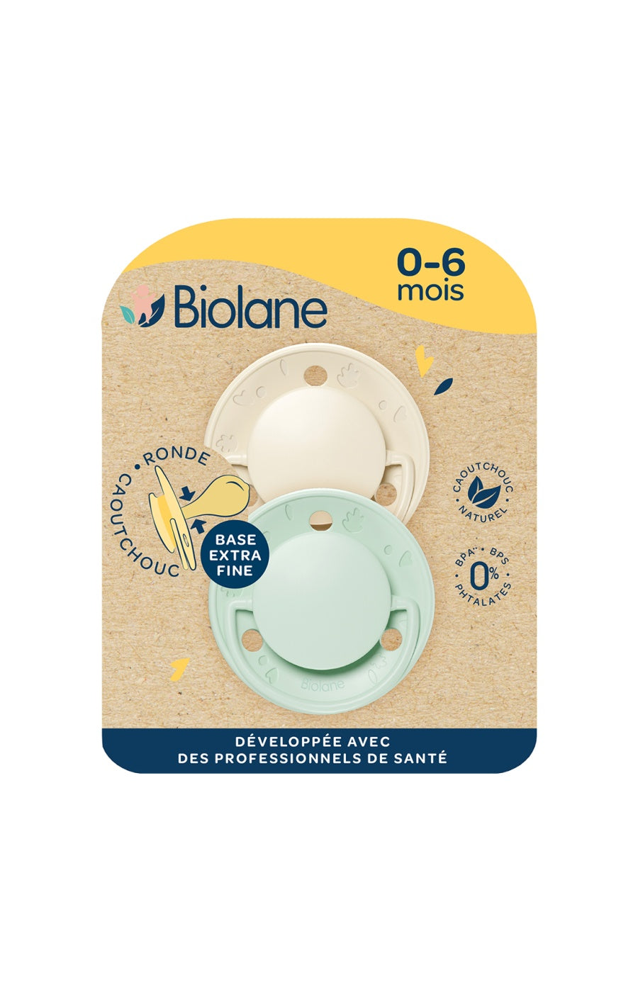 Tétines rondes - Originale - 0 à 6 mois - Vert & beige
