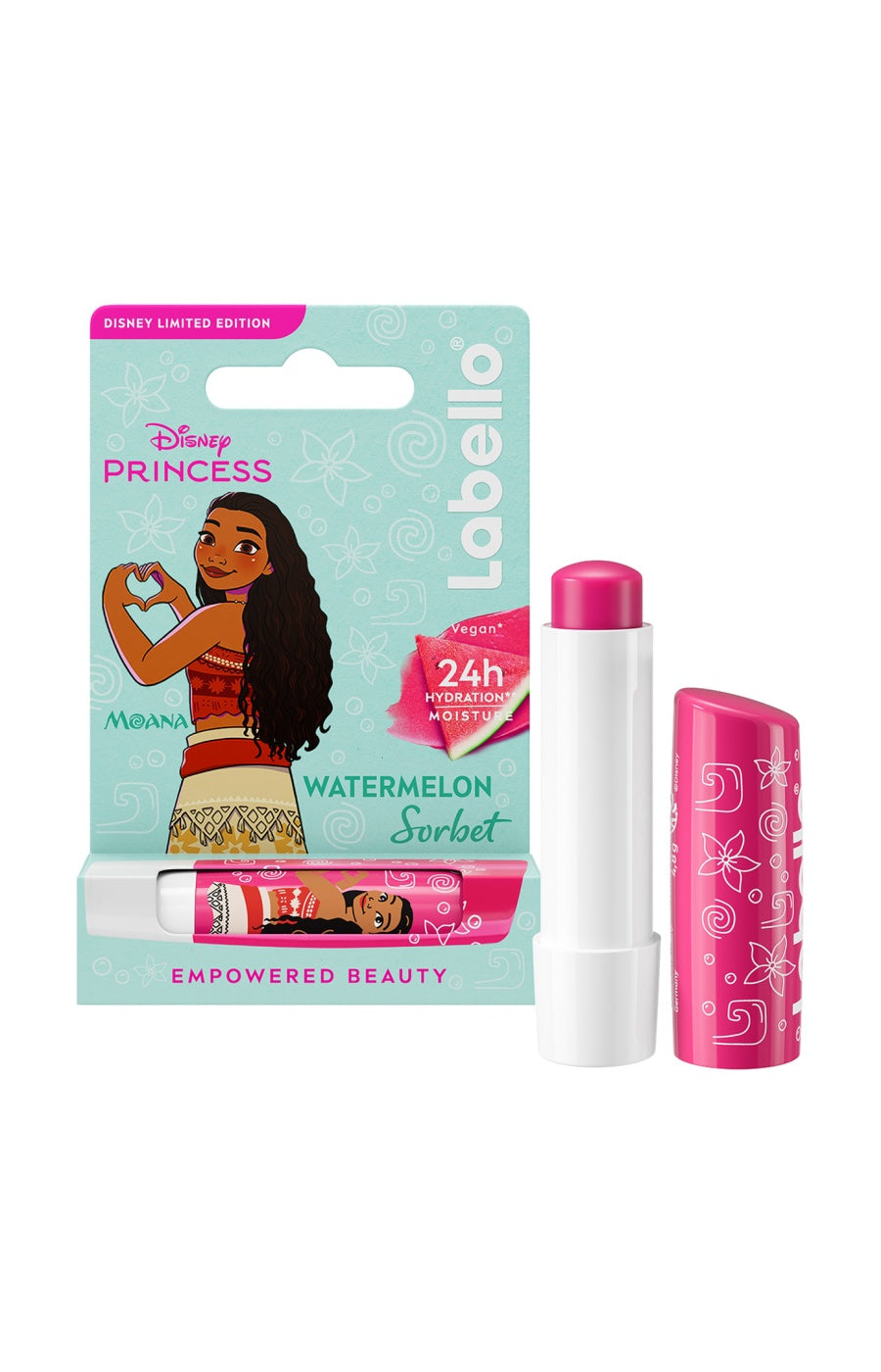 2 baumes à lèvres - Labello - Disney Princesse - Pastèque - Vaiana - 4,8 g