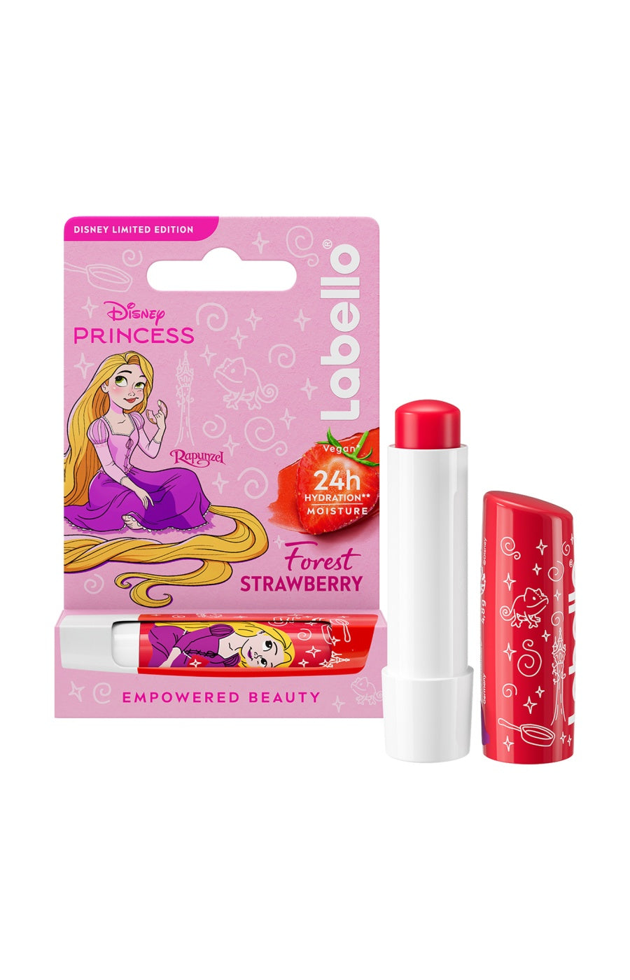 2 baumes à lèvres - Labello - Disney Princesse - Fraise - Raiponce - 4,8 g