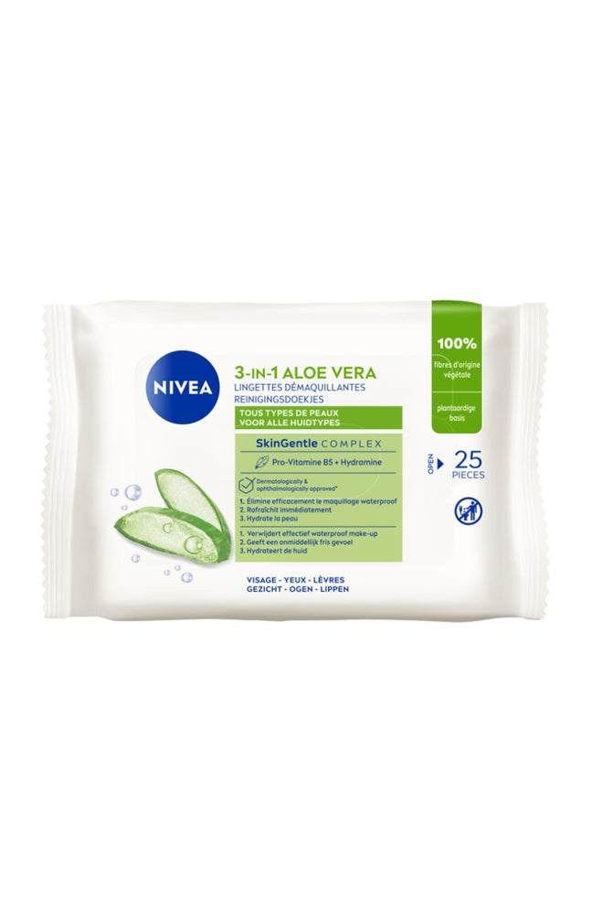Lingettes démaquillantes - Aloe vera - 25 unités